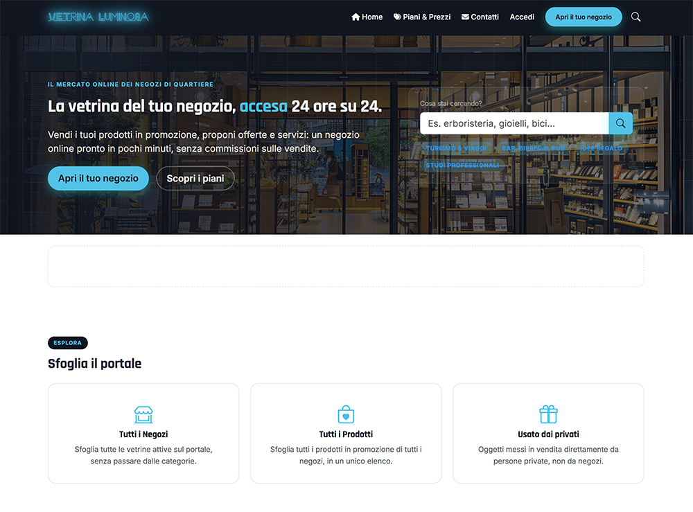 Vetrina Luminosa Marketplace